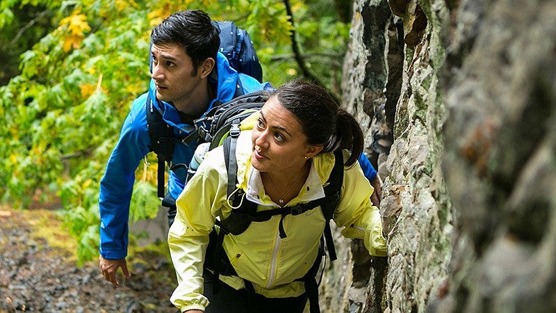 Hikers on a trail