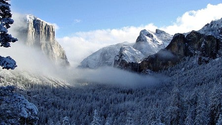 Granite intrusion rising above the treeline in West Coast mountains