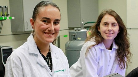 Students Alyson Sillin (left) and Hannah Eshelman