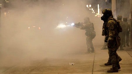 Federal officer fires at protesters in Portland 