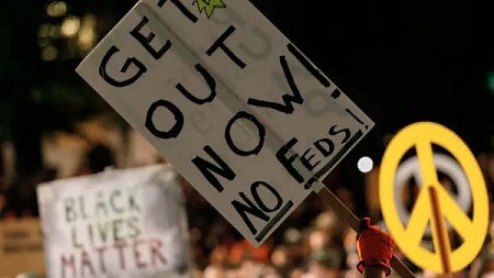 A protest sign