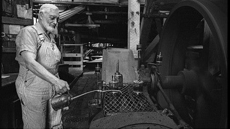 Ralph Hull, who founded the Hull-Oakes mill in 1937, circa 1990.