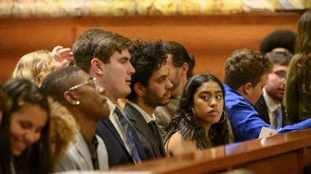 Students in courtroom