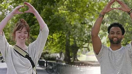 Two students throwing the O