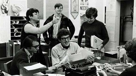 ODE staff 1970. Photograph courtesy UO Libraries - Special Collections and University Archives