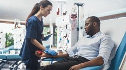 African American man in hospital