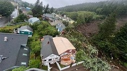 Landslide damage in Ketchikan, Alaska