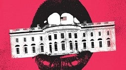 mouth holding the White House