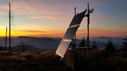 A solar-powered seismograph station in the Oregon Cascades