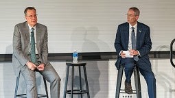 President Karl Scholz and Provost Christopher P. Long (photo: Ben Schorzman, University Communications)