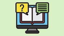 book on computer screen