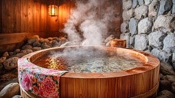 A steaming hot tub