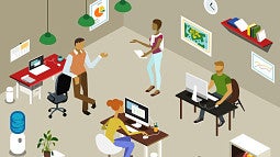 four employees in office