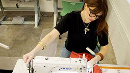 Chloe Burchard at product design studio in Portland