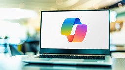 Copilot logo on laptop screen