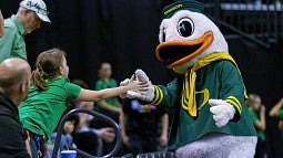 The Duck with junior fan
