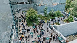 event on Knight Campus patio