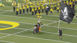 The Duck on motorcycle