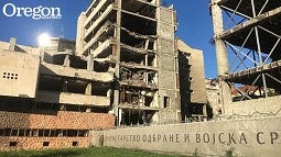 Bombed-out building in Zagreb