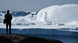 Casey Shoop looks at icebergs