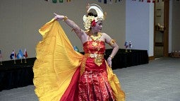 A dancer performs at the 2019 Cultural Night at UO Portland