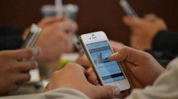 People using cellphones