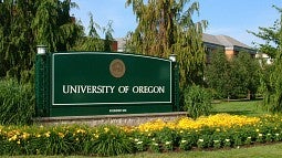 UO entrance sign