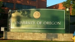 UO entrance sign