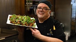 Frank  and his prize winning wings