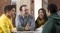 Students meet with an advisor through the Student Support Services Program