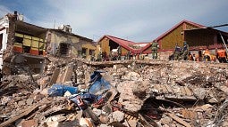 Collapsed buildings in Mexico after the 2017 Tehuantepec earthquake