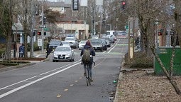 The two-way bike lanes on Alder Street