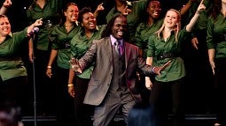 Andiel Brown leading the UO Gospel Ensemble