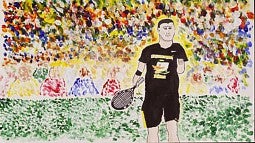 A painting done by a student athlete in the Art of the Athlete class.