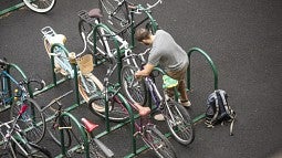 Bike rider and  bike racks