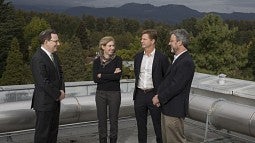 Image shows Bill Cresko with UO President Michael Schill, Karen Guilleman and Patrick Phillips