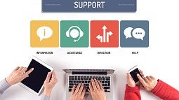 Stock image of online support