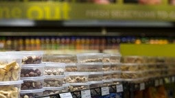 Food items on shelf at EMU market
