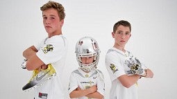 Kids modeling uniforms