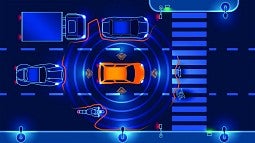 Illustration of self-driving cars