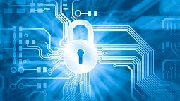 Illustration of lock on a circuit board