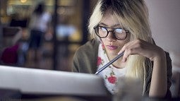 Student at computer