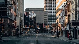 Empty city street