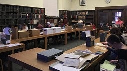 Students doing research
