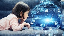 Child with laptop