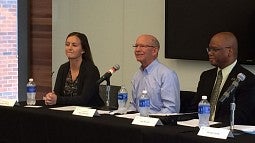 U.S. Rep. Peter DeFazio (center) at a meeting at the UO
