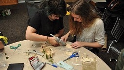 Student working of a project at Design Camp