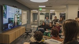 A teleconference lecture in the DREAM Lab.