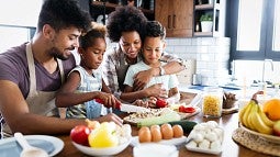 Family eating together