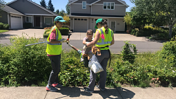 Evi Hernandez Hill collects biology samples